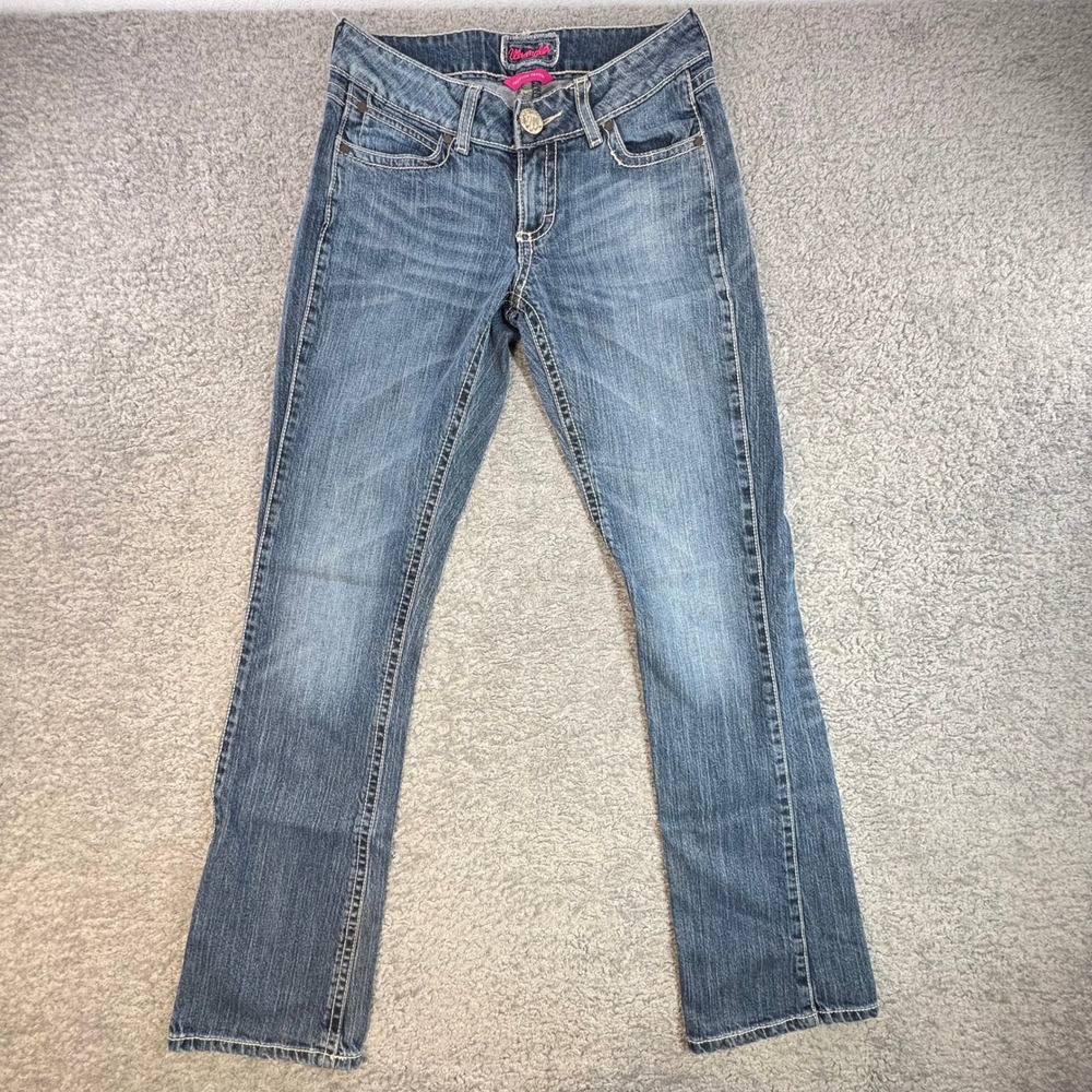Wrangler Premium Patch Women‎ 30x32 Medium Wash Bootcut Jeans 09MWZLR Blue